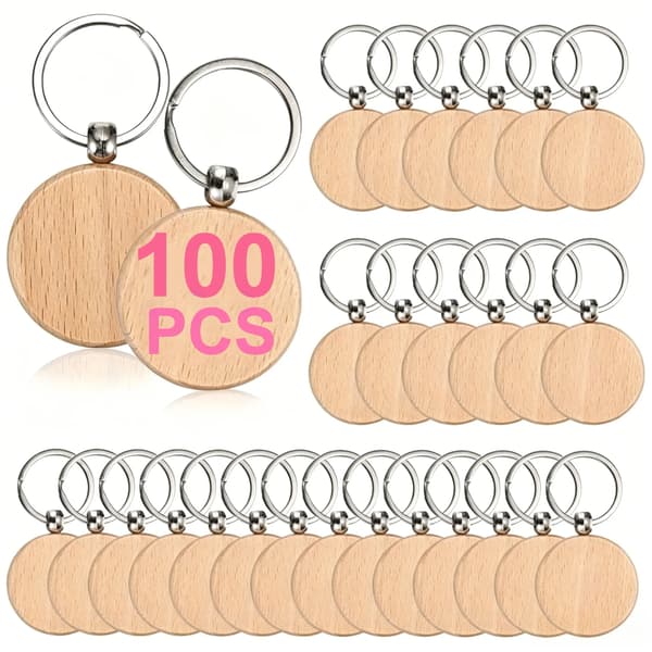 Tränyckelring, Anpassad Gravyr, Elegant Design,100pcs