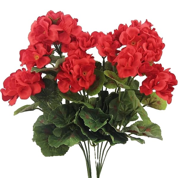 Konstgjord Blomsterbukett, Mångsidig för Evenemang, Hållbart Sidenmaterial,5pcs, Röd