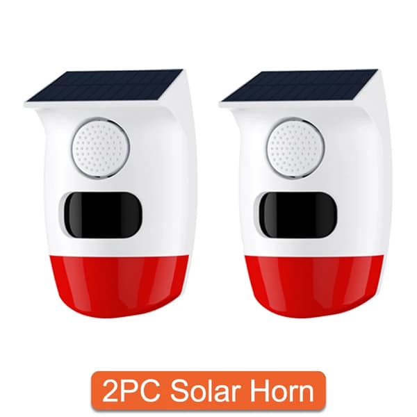 Larm System, PIR Infraröd Rörelsesensor, 120dB Siren,2PC Solhorn