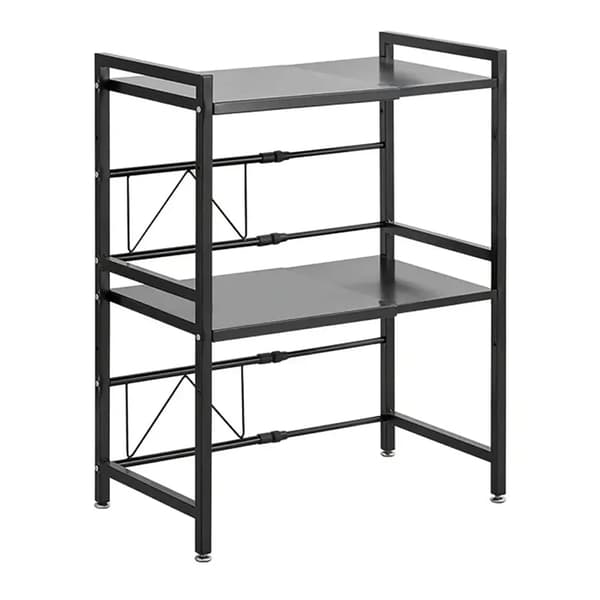 Mikrobølgeovn Hylde, Justerbart Design, Robust Konstruktion,sort, 3-lags