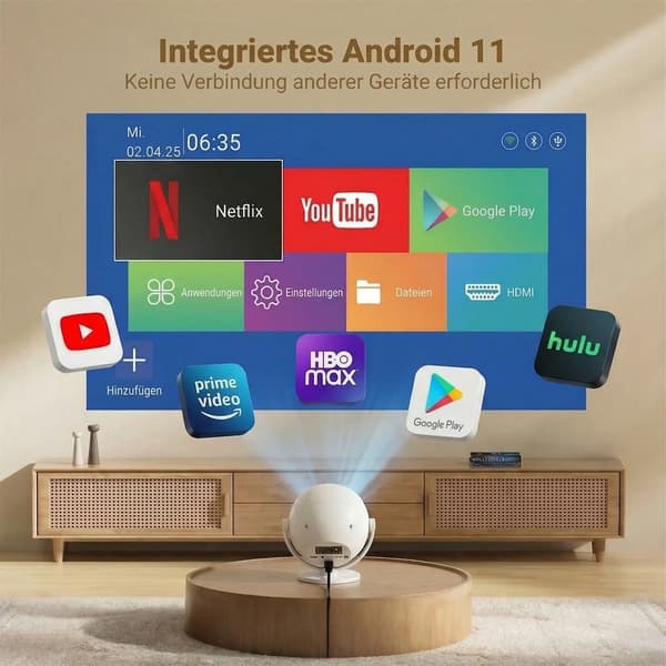 Projektor, 1080P opløsning, bærbart design,Native 1080P