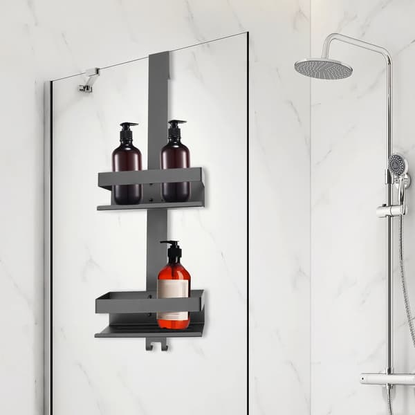 Duschkorg, Rostfritt stål, 2-våningsdesign, svart