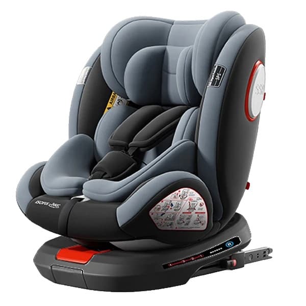 Børnesæde til bil, 360° rotation, ISOFIX sikkerhedssystem,GRÅ
