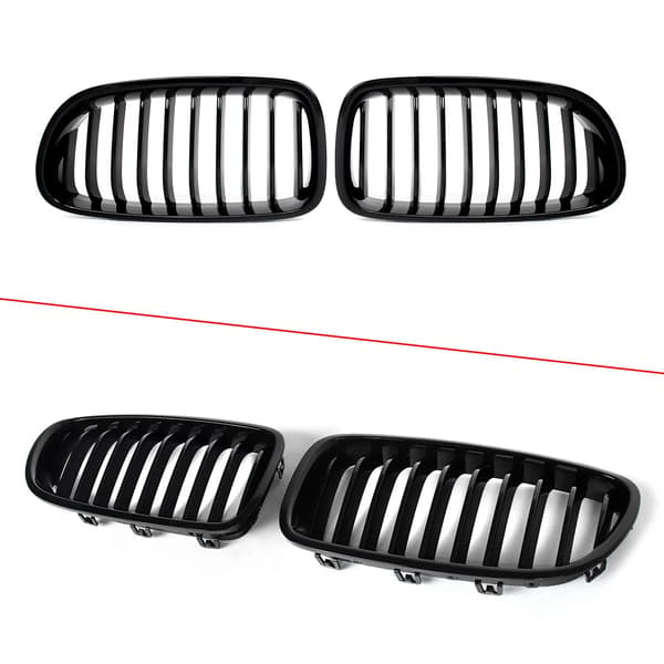 Frontbumpergrill, Racing Design, Direkte Erstatning,Glans Sort