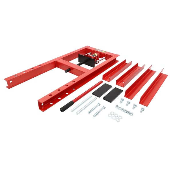 Hydraulisk verkstadspress, hög stabilitet, justerbar höjd,Röd