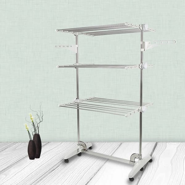 Tørretumbler, Foldbart Design, Holdbart Rustfrit Stål,HVID