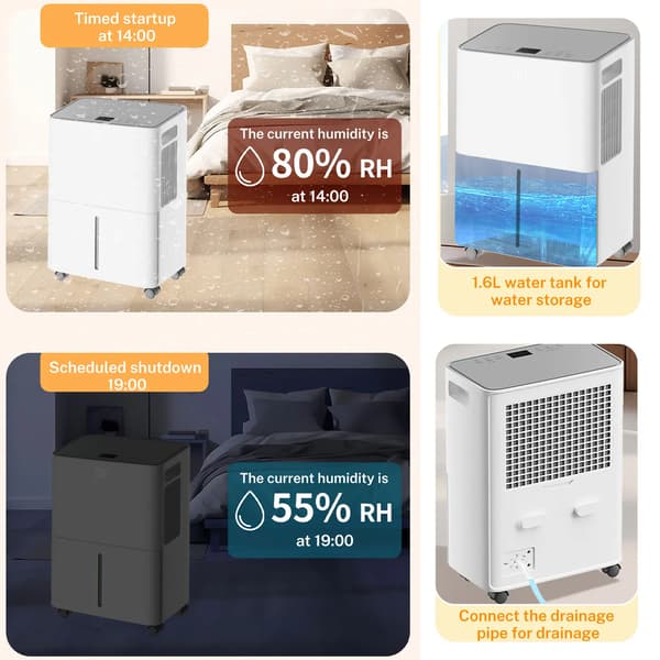 Avfuktare, 12L Daglig Kapacitet, Tyst Drift,220V