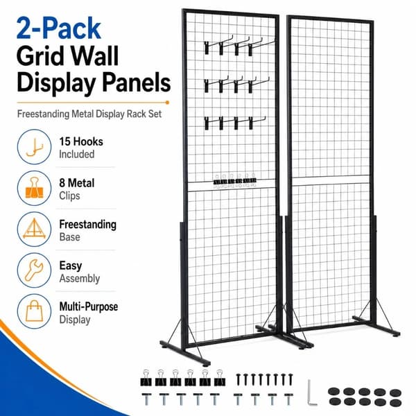 Display Stativ, Fritstående T-Basis, Alsidig Organizer,2pcs