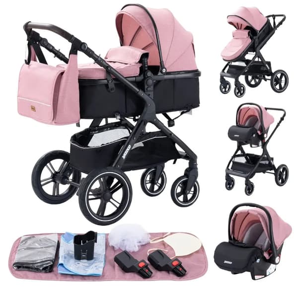 Babyvogn, Letvægtsdesign, Kompakt Sammenfoldning,X1 pink