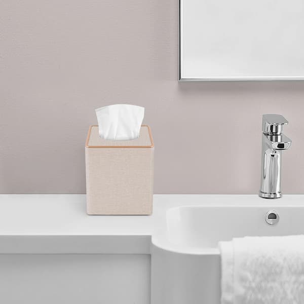 Tissue Box Cover, Magnetlock, Elegant Design,Off-white