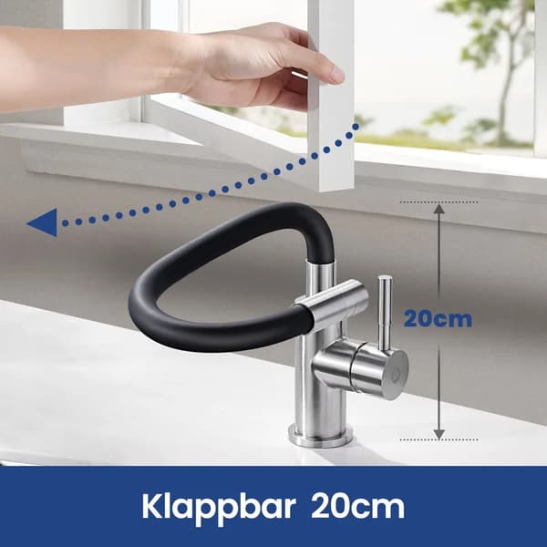 Køkkenvask, Fleksibel Udstødningsdyse, Vandbesparende Design,Krom, G3/8
