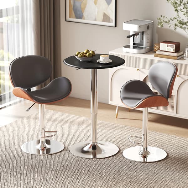 Spisebord, Justerbar Højde, Moderne Stil,Sort og sølv