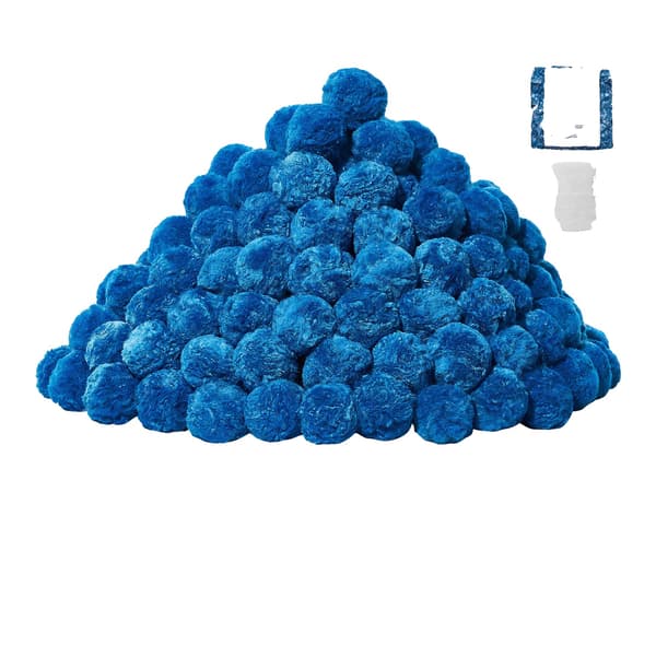 Pool Filter Kugler, Genanvendelige Polyesterfibre, Effektiv Filtrering,Blå 3.1 lbs