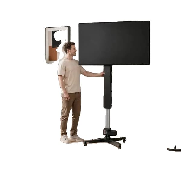 Höjdjusterbart TV-stativ, Automatisk lyft, Modern design, svart