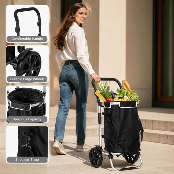 Shoppingvagn, Fällbar Design, Isolerat Fack,K7403
