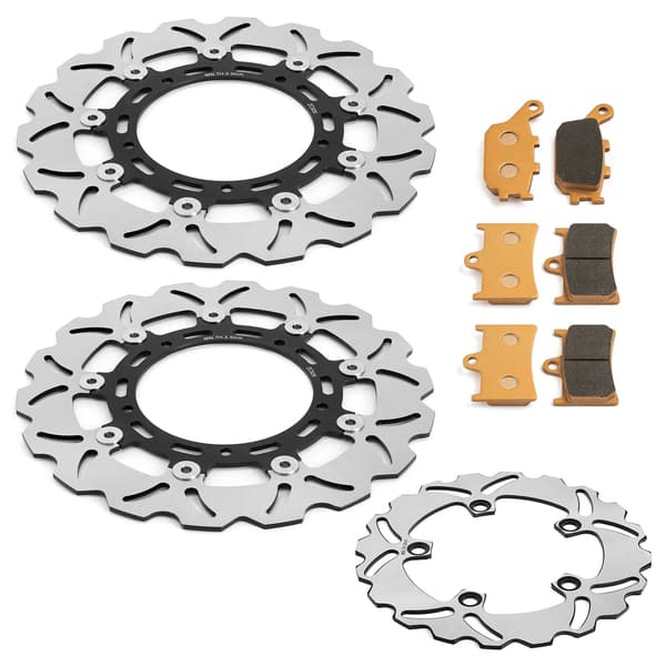 Bremseplader, Slotsdesign, Holdbart Rustfrit Stål,R6 03 04 Sort