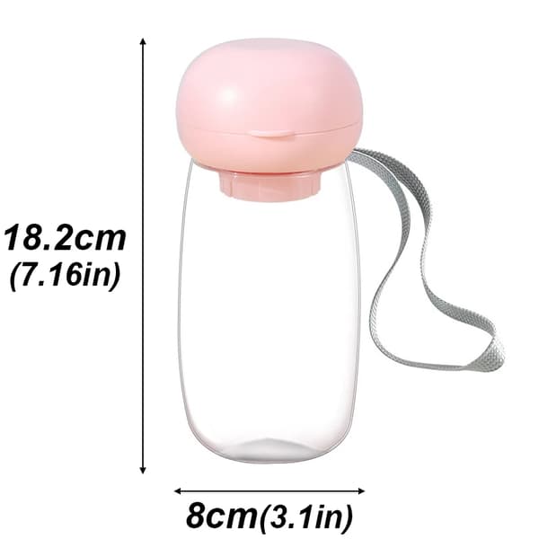 Reseskål, Sammanfallande Design, Lämplig för Hundar och Katter,Rosa 500ml