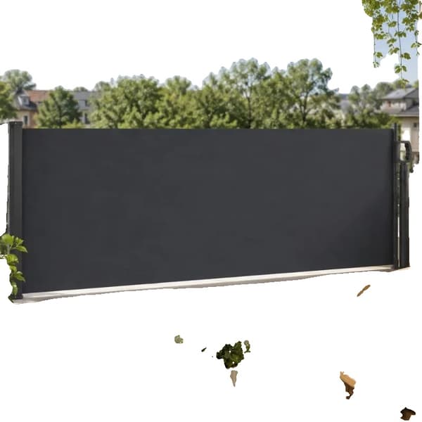 Utdragbar Sido Markis, Polyester Material, 300×100cm Mått, Stålram, 4.8kg Vikt, Utomhusbruk