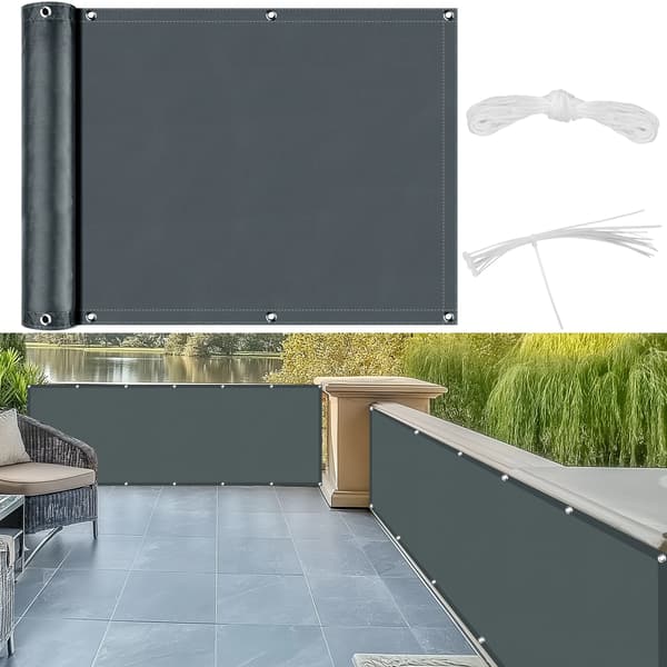 Integritetsskärm, Hållbart Oxford-material, UV-beständig,0.9x6M, Mörkgrå-b
