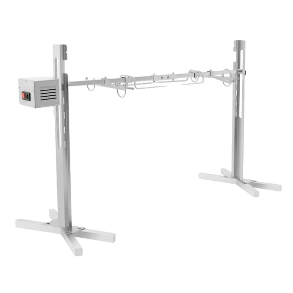 Rotisserie Grill, Rustfrit Stål, Justerbar Højde,Sølv