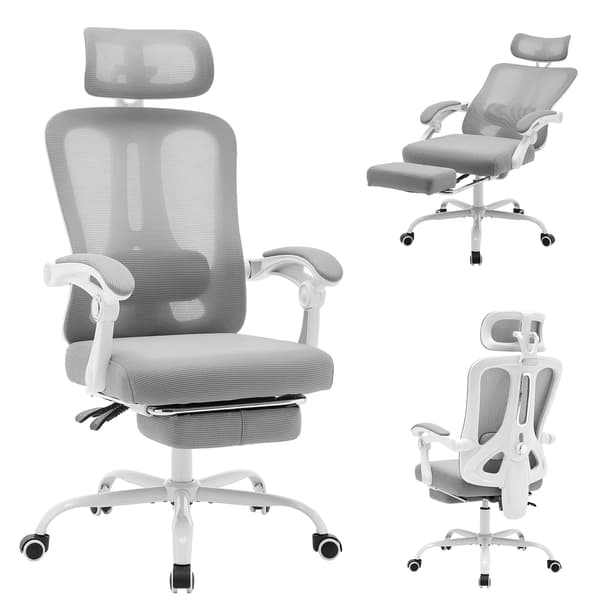 Kontorsstol, Ergonomisk Design, Justerbart Ländryggsstöd,GRÅ