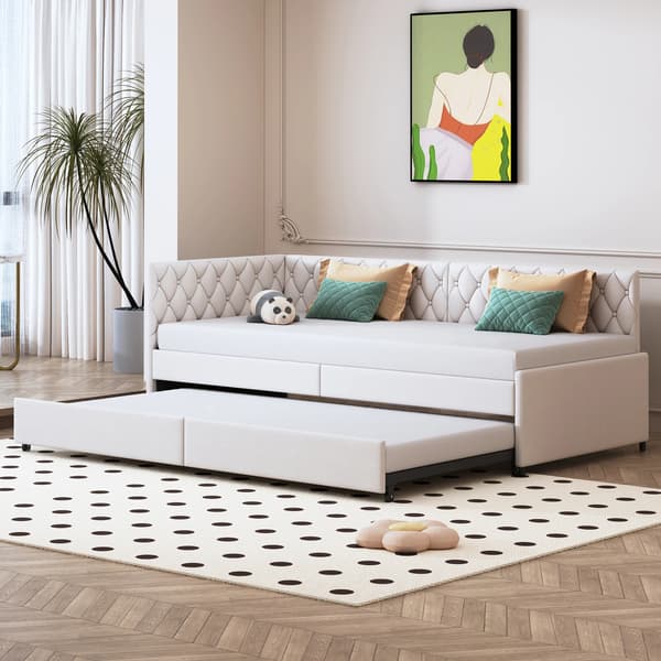 Sofa-seng, Moderne Design, Pladsbesparende Funktionalitet,90*200cm, Beige
