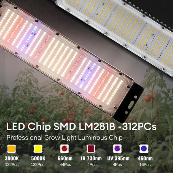 LED Vækstlys, Fuldt Spektrum, Vandtæt Design,EU, 50W