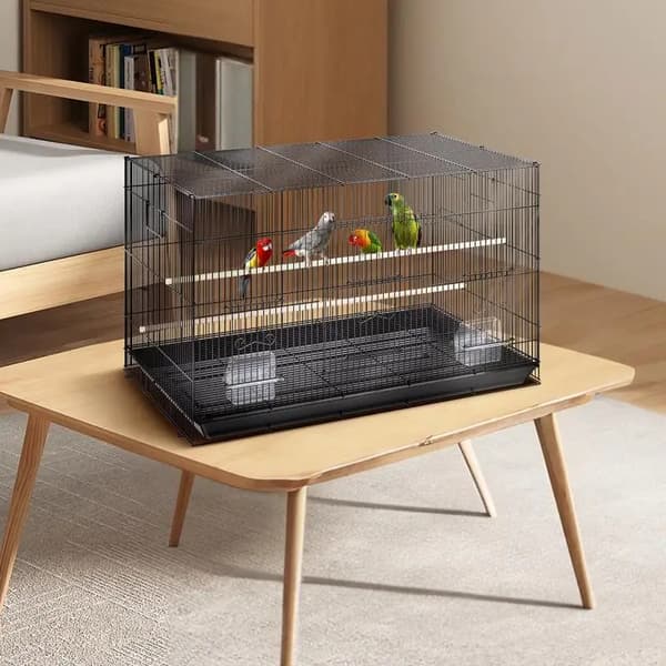Fågelbur, Bärbar Design, Säker Dörr,VIT
