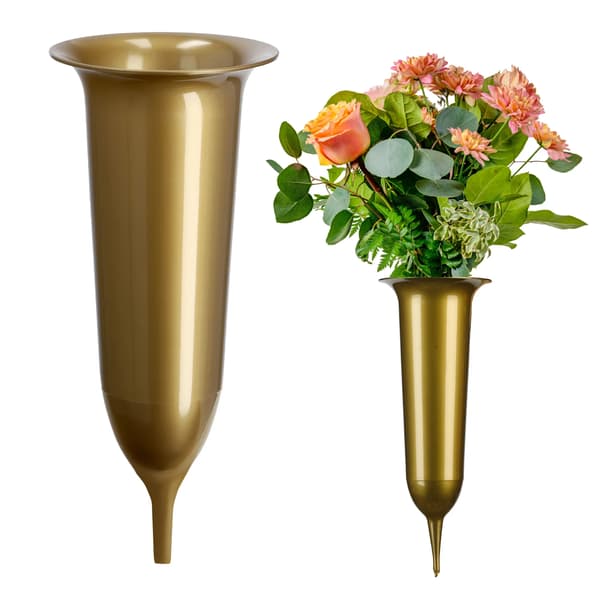 Vase, Elegant Design, Vejrbestandig,Guld-b, M
