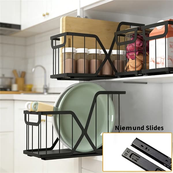 Utrækkelig Skab Organizer, 14cm Smalt Design, Nem Installation,2 Pcs