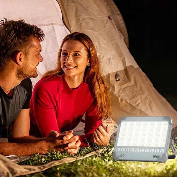 Bärbar Flodlampa, Vattentät LED, Solenergi, grå