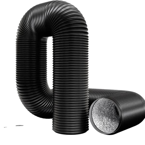 Ventilationsslange, Holdbar PVC, Fleksibelt Design,DN120, sort, 600cm