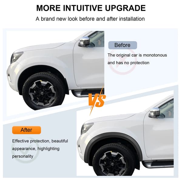 Fender Flares, Mudbeskyttelse, Skræddersyet til Nissan Navara Frontier,skærmforlængelser