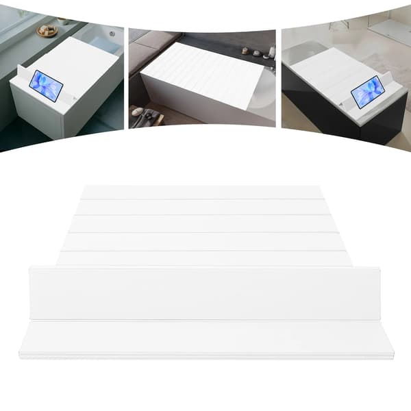 Badekar Dæksel, Foldbart Design, Holdbart Materiale,HVID
