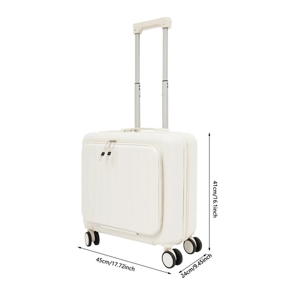 Håndbagage, holdbart ABS-materiale, USB-opladningsport,HVID