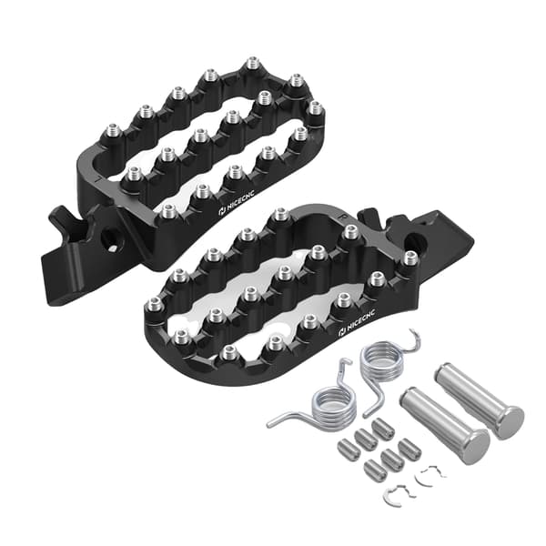 Fodstøtter, Holdbart Aluminium, Forbedret Greb,sort