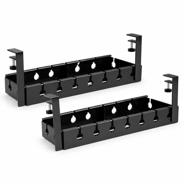 Kabelhanteringsfack, Klämmontering, Hållbar Design, Svart 2 st