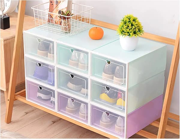 Skoförvaringslåda, Stapelbar Design, Hållbar Konstruktion,LILA