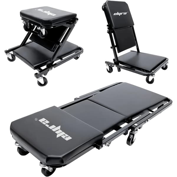 Arbejdsrecliner, Justerbart Design, 360° Drejelige Hjul,Sort