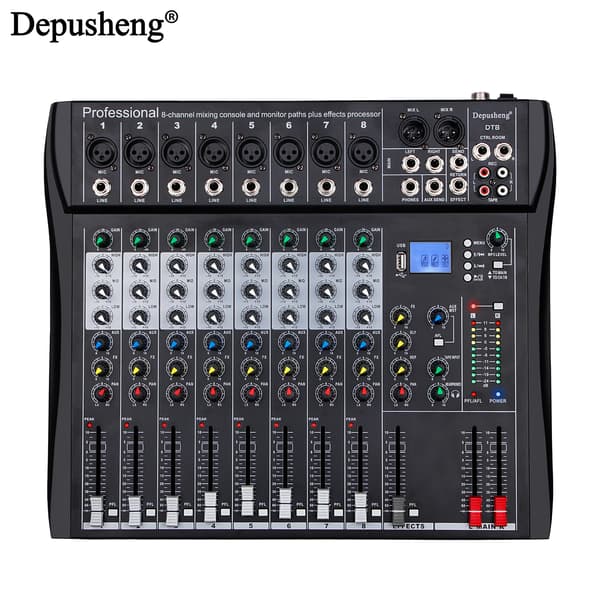 Lydmixer, 8 Kanaler, USB Kompatibel,DT8