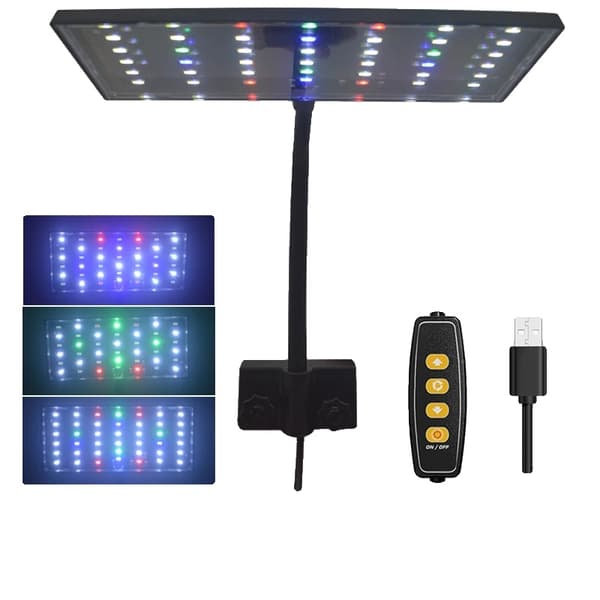 LED Akvarielampe, Justerbar Lysstyrke, 360° Rotérbar,A6 normal, EU stik-a