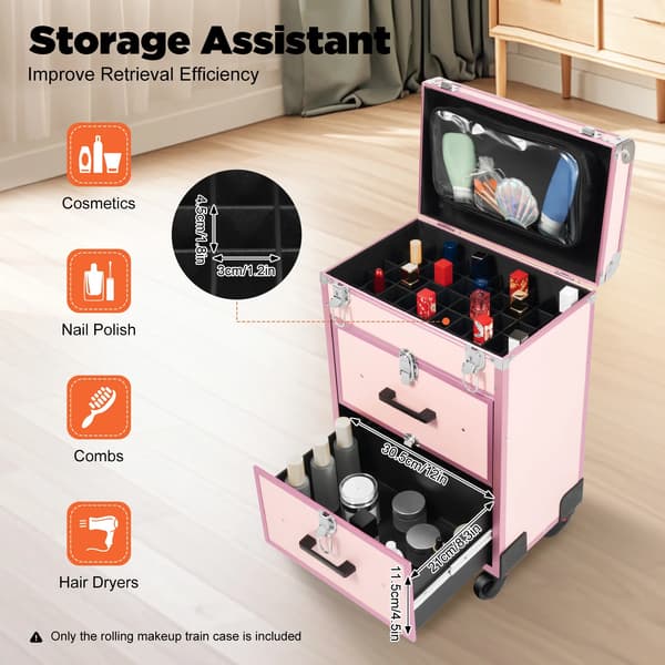 Makeup Taske, Holdbar Konstruktion, Rummelig Design,Pink