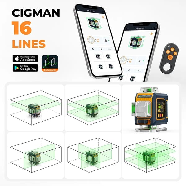 Laser Niveller, Automatisk Nivellering, Bluetooth Kontrol,CM S04