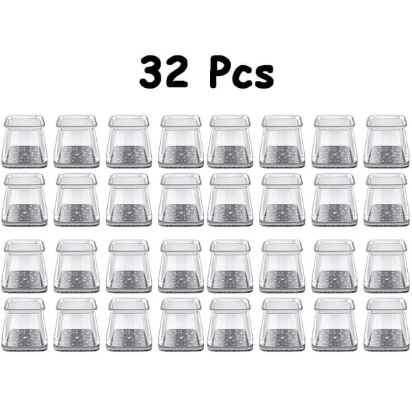 Stolsben Skydd, Ljudreducering, Golvskydd,Transparent-a, S, 32 Pcs-a