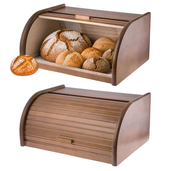 Brødkasse, Højkvalitets Træ, Elegant Design,Brun