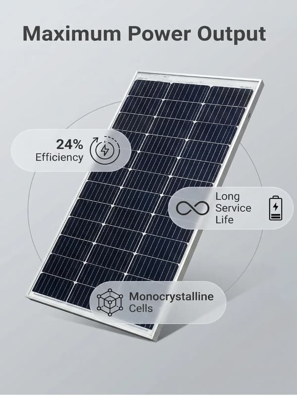 Solpanel, Høj Effektivitet, Holdbart Design,Bifacial 120W 2PCS