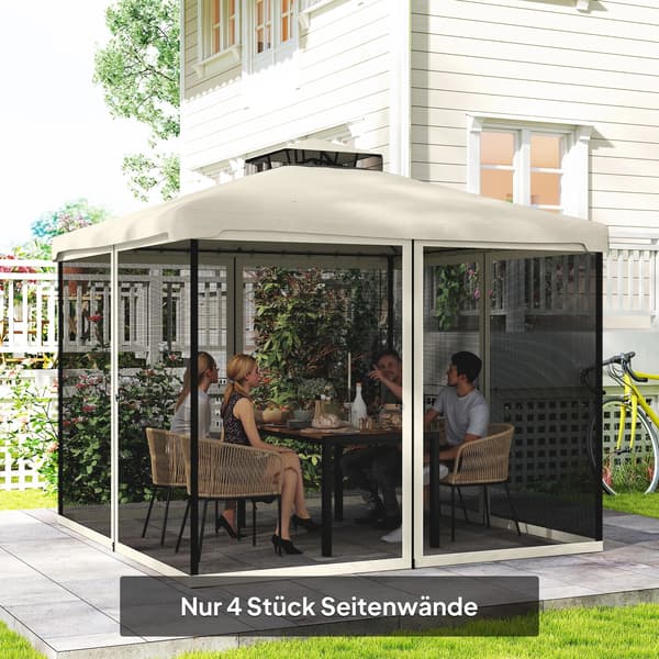 Nätpanel, Högkvalitativ polyester, 3m x 3m dimensioner, Lämplig för standardpaviljonger, Hållbart nät för ventilation