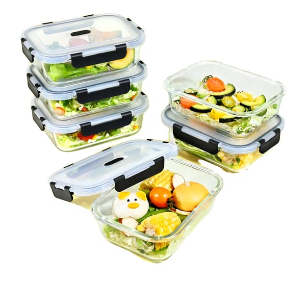 Matförvaringsbehållare, läckagesäker design, mikrovågssäker,6PCS