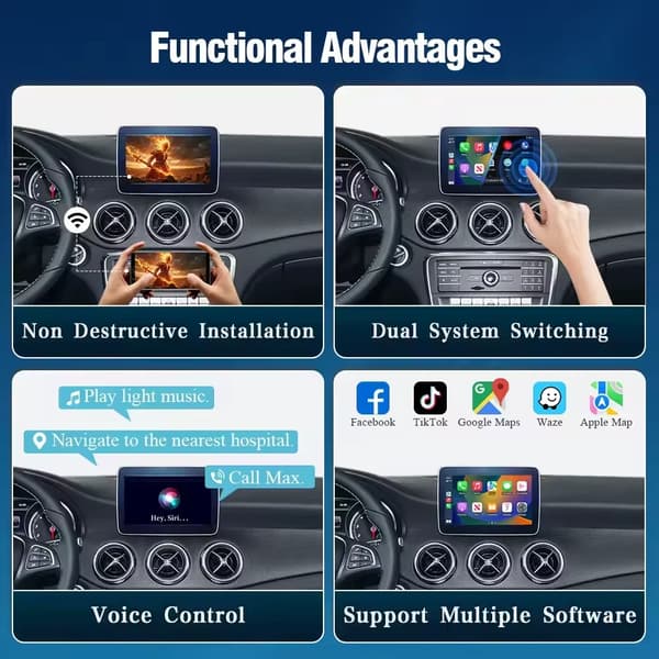 CarPlay/Android Auto-modul, OEM-kontrollbevarande, enkel installation,För Benz NTG 4.0