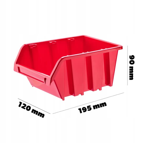 Förvaringsbehållare, Hållbar Plast, Stapelbar Design,Röd